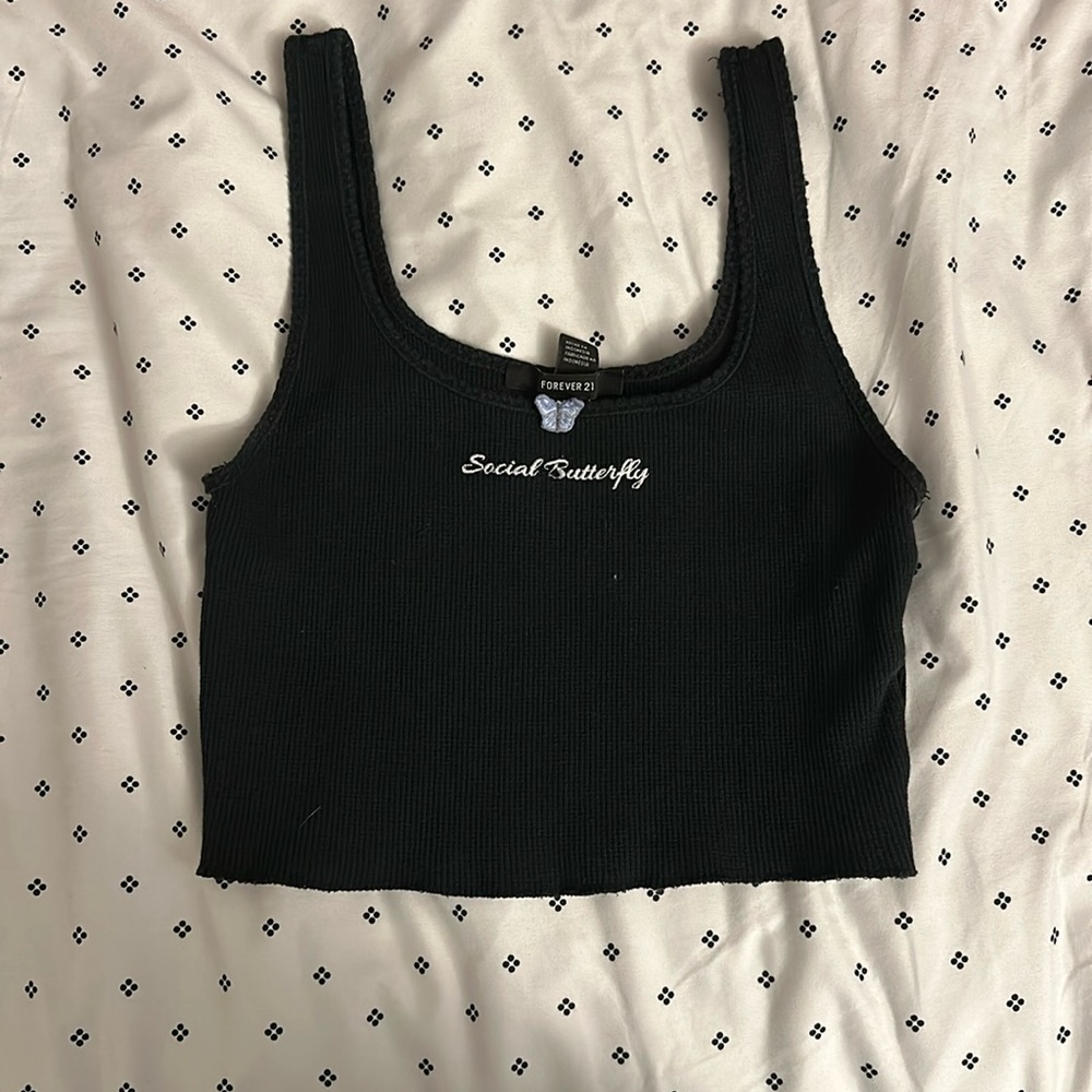 Black, tank top, brand forever 21